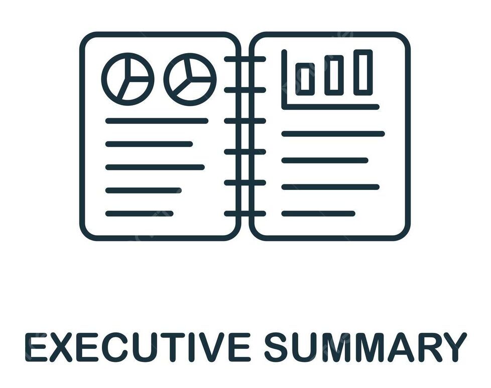 Executive summary report icon with charts